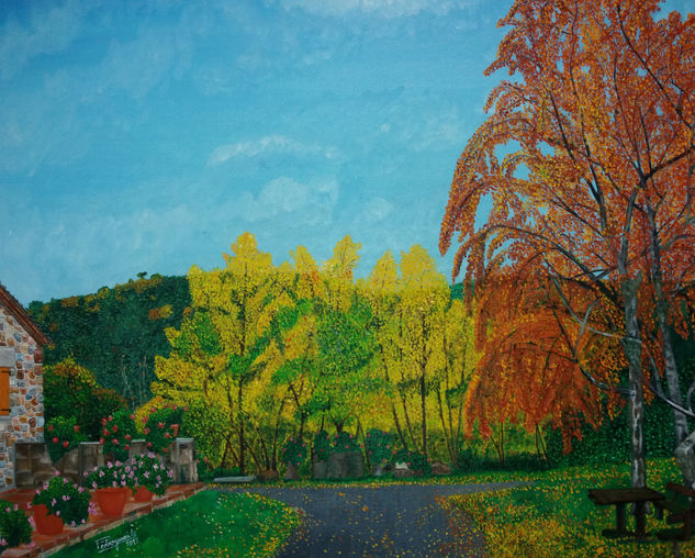 Otoño en el Pla Oil Canvas Landscaping