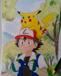 Dibujo de Ash y...