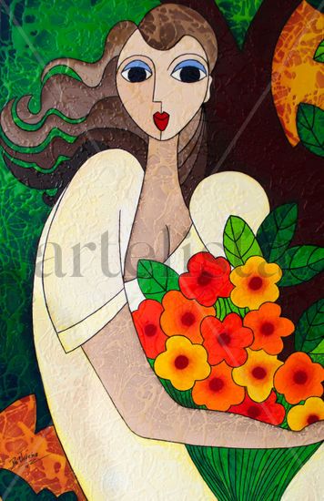 EN PRIMAVERA Mixed media Canvas Figure Painting