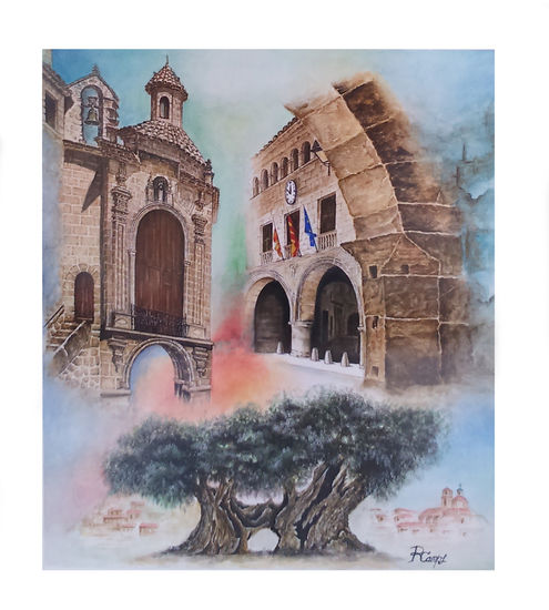 Calaceite, arquitectura y cultura Watercolour Paper Landscaping