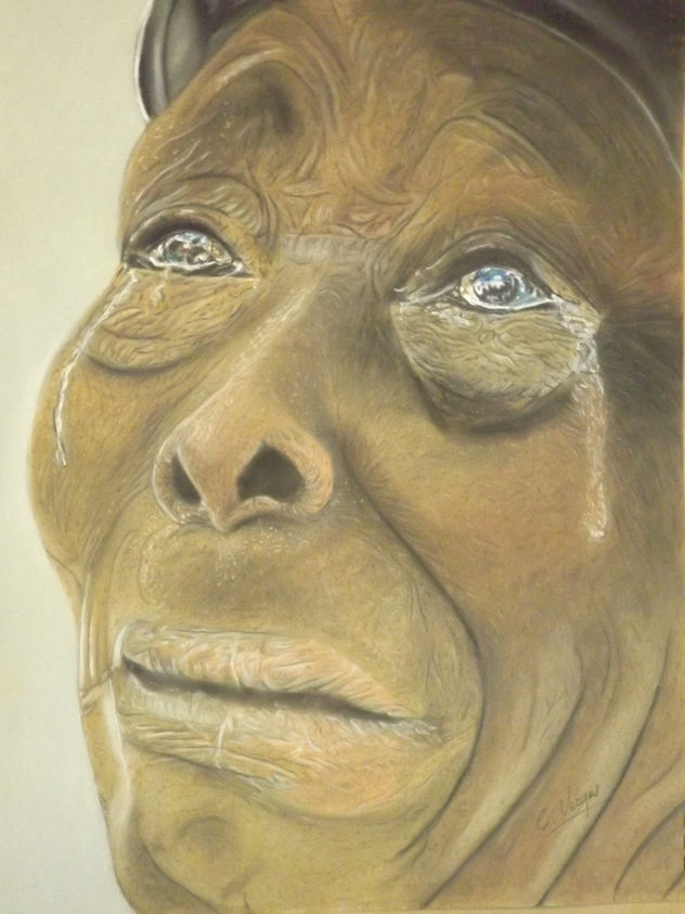 Tristeza en el rostro.