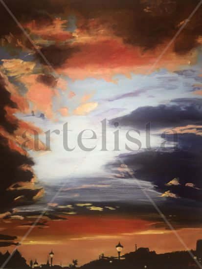 Nunca se tiene miedo a un atardecer Acrylic Canvas Landscaping