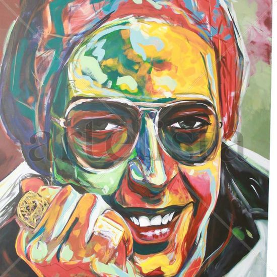 HECTOR LAVOE Acrílico Lienzo Retrato