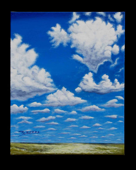 Nubes en la llanura Acrylic Canvas Landscaping