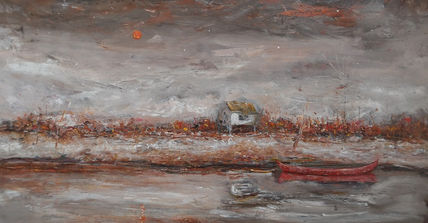 Cabaña con canoa  I