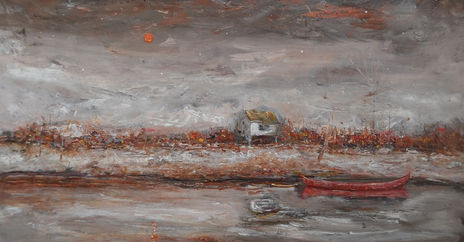 Cabaña con canoa  I