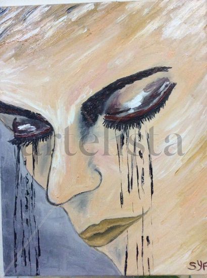 Tristeza Oil Canvas Portrait