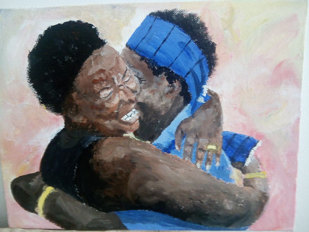 el abrazo Acrylic Panel Figure Painting