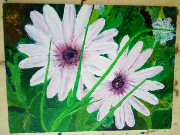 margaritas Acrylic Panel Floral Painting