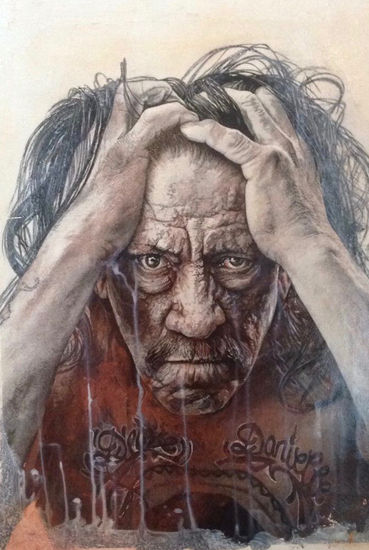 Dan «Danny» Trejo Watercolour Canvas Portrait