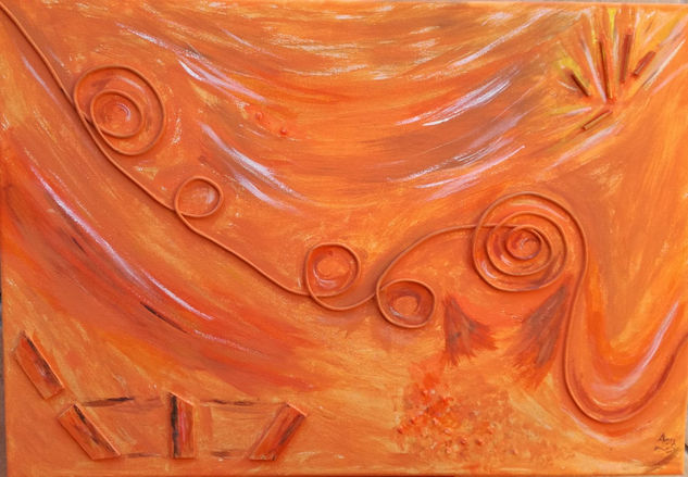 Mar naranja Acrylic Canvas Landscaping