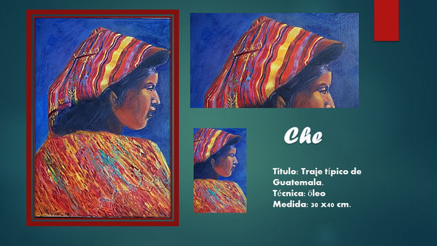 Traje Tipico Guatemala Oil Canvas Portrait