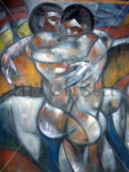 Amantes Óleo Lienzo Desnudos