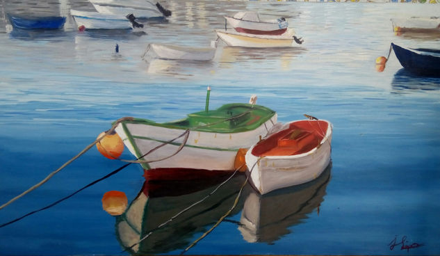 Barcas Oil Canvas Marine Painting