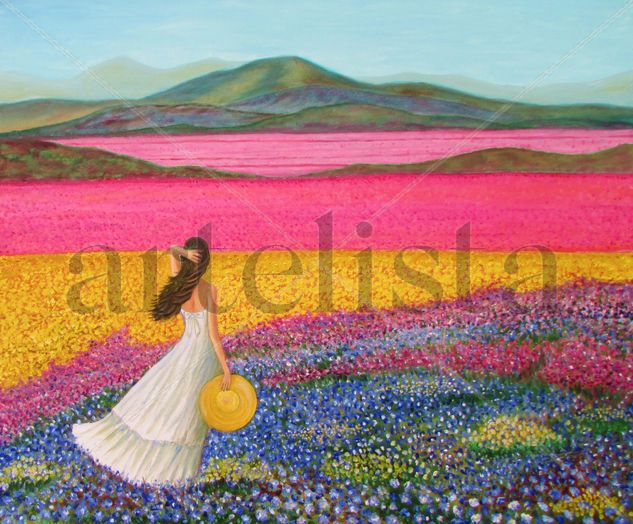 Desierto Florido. Oil Textile Landscaping