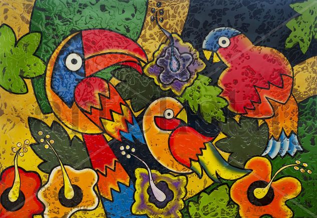 MOLA GOANIGGADI Mixed media Canvas Animals