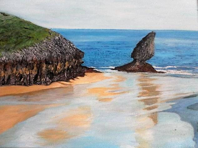 PLAYA DE BUELNA Oil Canvas Marine Painting