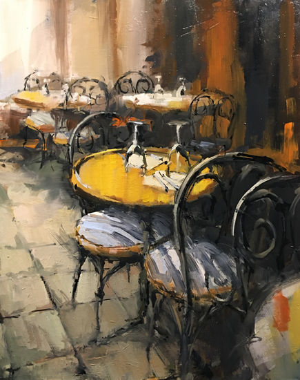 cafe parisino Oil Canvas Landscaping