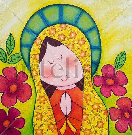 VIRGENCITA DE GUADALUPE Media Mixta Lienzo Figura