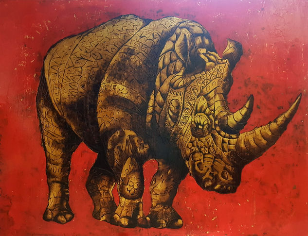 Rhino Oil Panel Animals