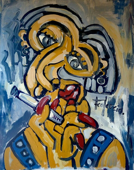 MUJER FATAL Acrylic Card Figure Painting