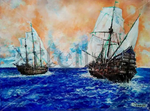 Caribe 1795 Acrylic Canvas Marine Painting