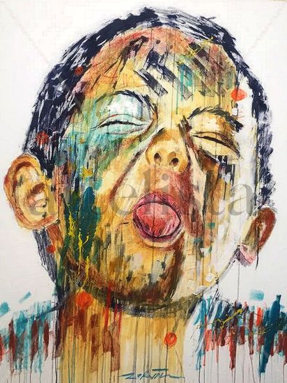 Lengua Universal Mixed media Canvas Portrait