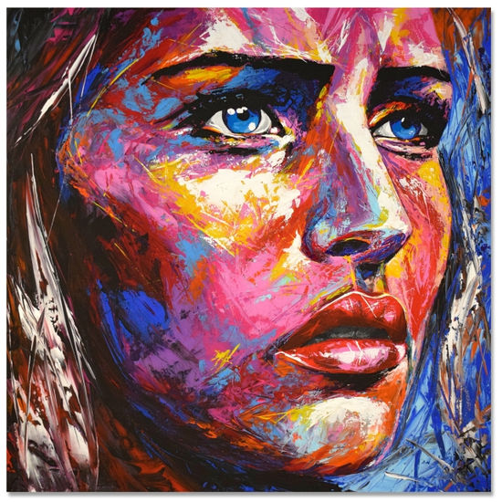 Original 882 Face portrait Acrylic Canvas Portrait