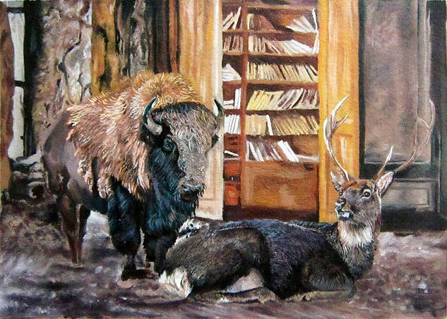 Recuperando su lugar Oil Canvas Animals