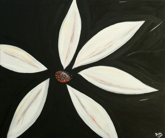 Pétalos blancos Acrylic Canvas Floral Painting