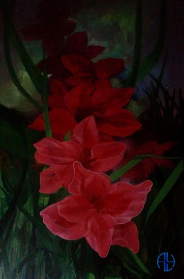 flores 4 Acrylic Canvas Floral Painting