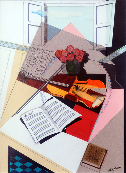 Interior con violín...