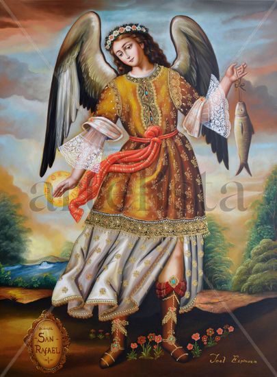 ARCÁNGEL SAN RAFAEL Oil Canvas Figure Painting