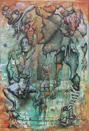 Aldebrann Mixed media Panel Figure Painting