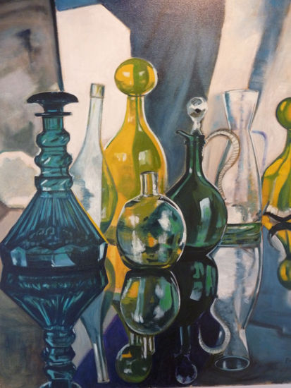 frascos de cristal Oil Canvas Still Life Paintings