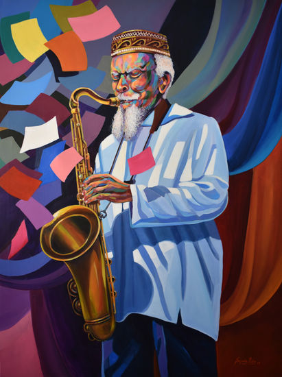 Saxofonista Acrylic Canvas Figure Painting