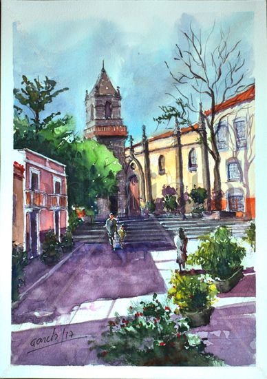 Callejeando por Canarias Watercolour Card Landscaping