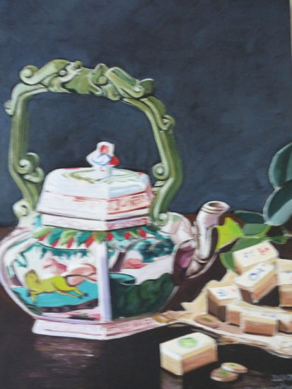 Tetera antigua de China Oil Canvas Still Life Paintings