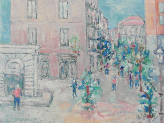 Calle de huertas Oil Canvas Landscaping