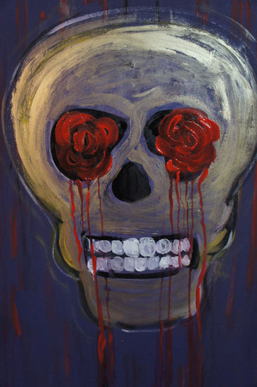 Flores  para mi Calavera Acrylic Panel Figure Painting