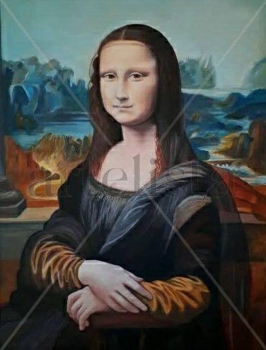 Mona Lisa Oil Textile Portrait