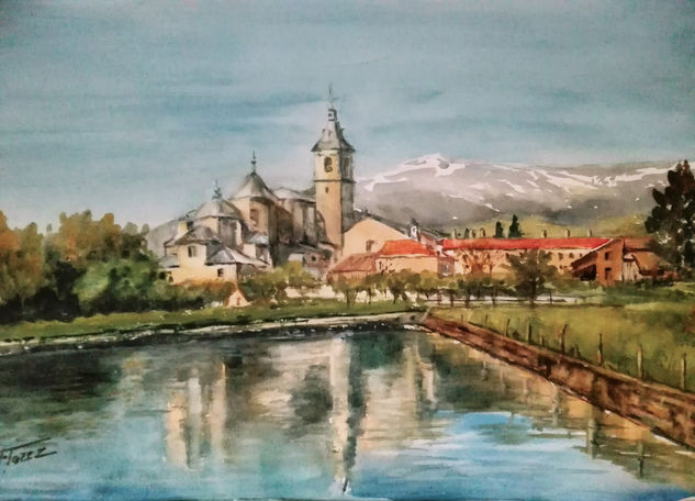 Monasterio de El Paular Watercolour Paper Landscaping