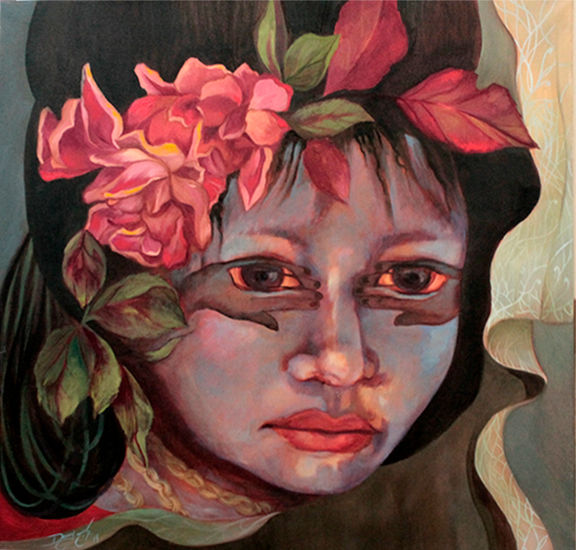 Niña Azul Oil Canvas Portrait