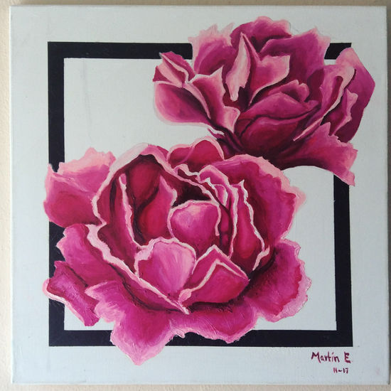 Peonias Oil Textile Floral Painting