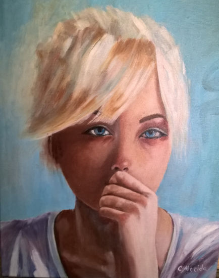 Cara de Angel Oil Canvas Portrait