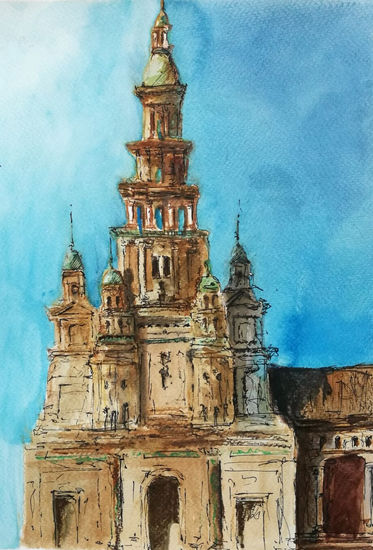 Plaza de España, Sevilla Watercolour Paper Landscaping