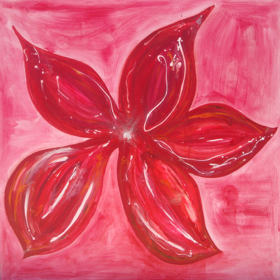 Pasión Roja Acrylic Canvas Floral Painting