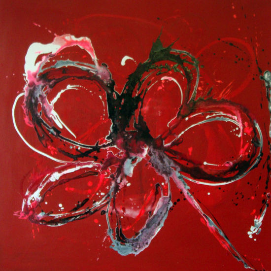 Impulso Rojo Acrylic Others Floral Painting