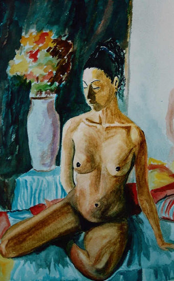 DONA MEDITAN Acrylic Paper Figure Painting