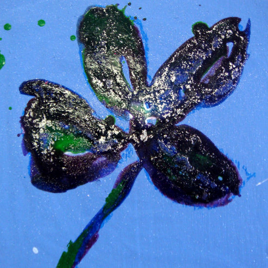 FLOR AZUL Acrylic Others Floral Painting